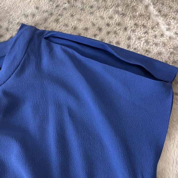WHBM blue high neck dress 2, ties in back - Picture 2 of 9